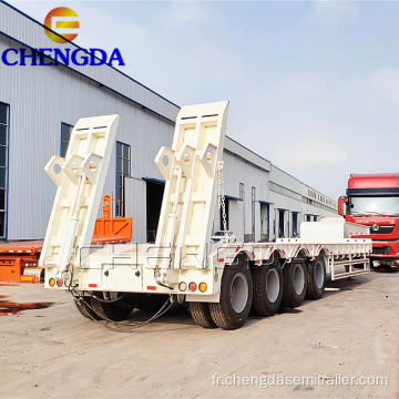 Semi-remorque de camion surbaissé à 4 essieux de l&#39;usine de Chengda